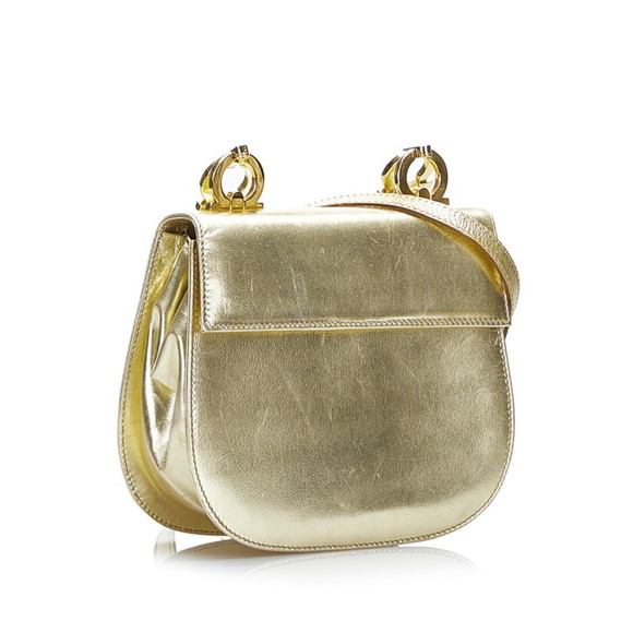 SALVATORE FERRAGAMO Gancini Shoulder Bag P213151 Gold Leather Ladies - Picture 2 of 8
